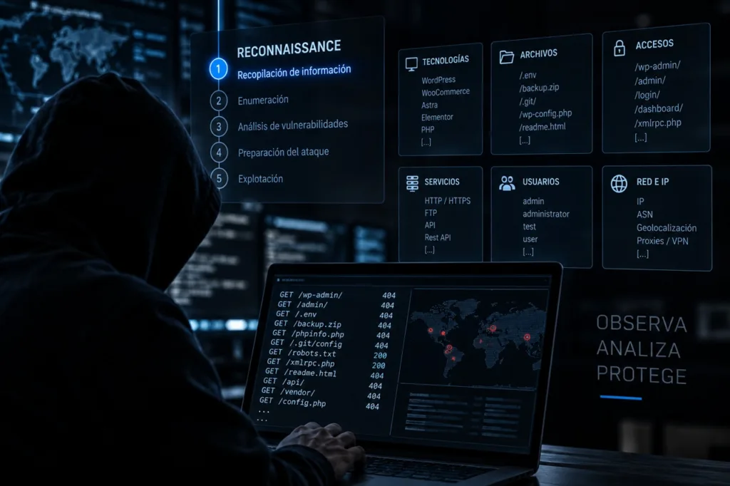 Reconocimiento de una página web antes de un posible ataque